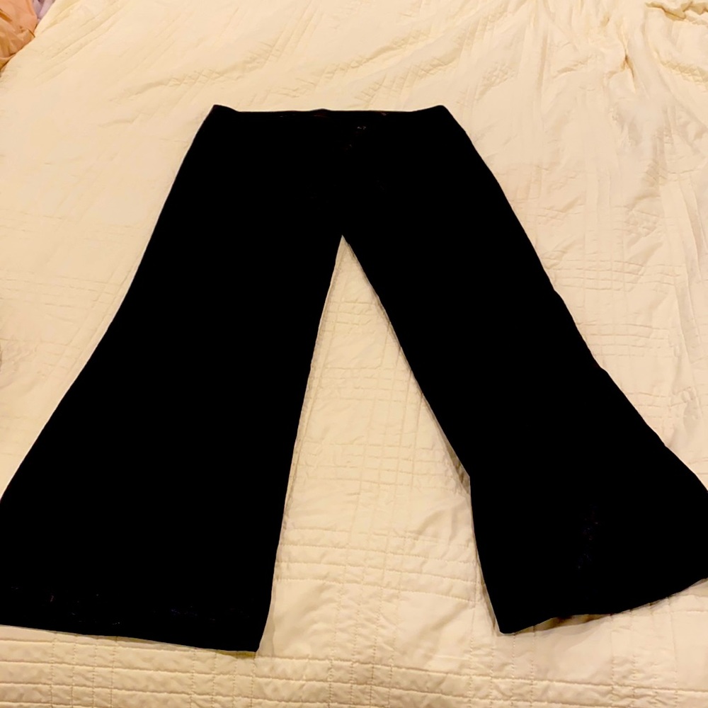 Black dressy pants. Beautiful details as pictured